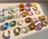 CHARMIEZZ Resin Acrylic Rings Set